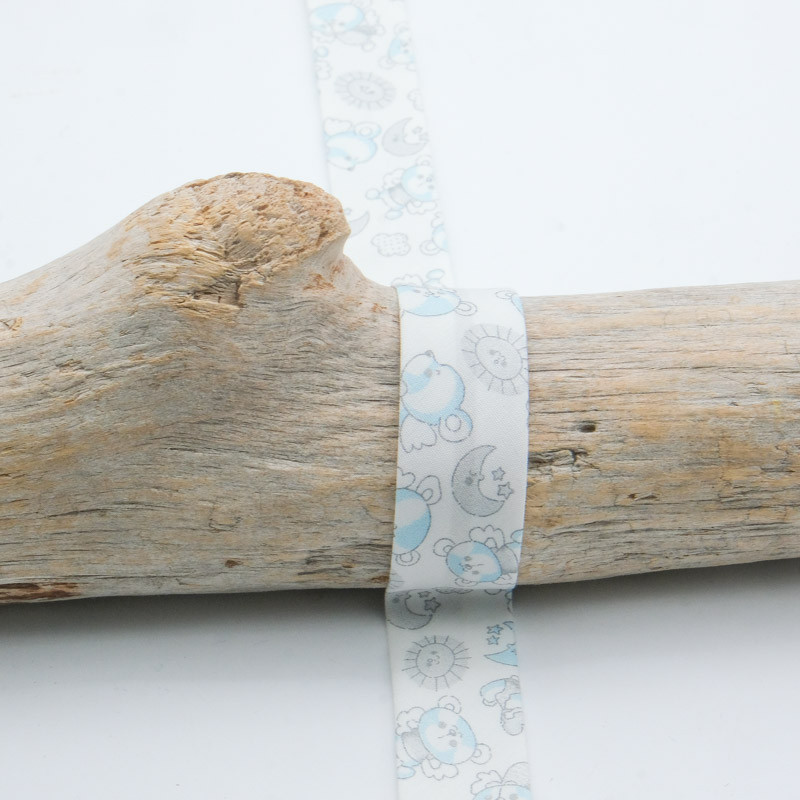 18mm Blue Teddy Bias Tape - Maison Klem